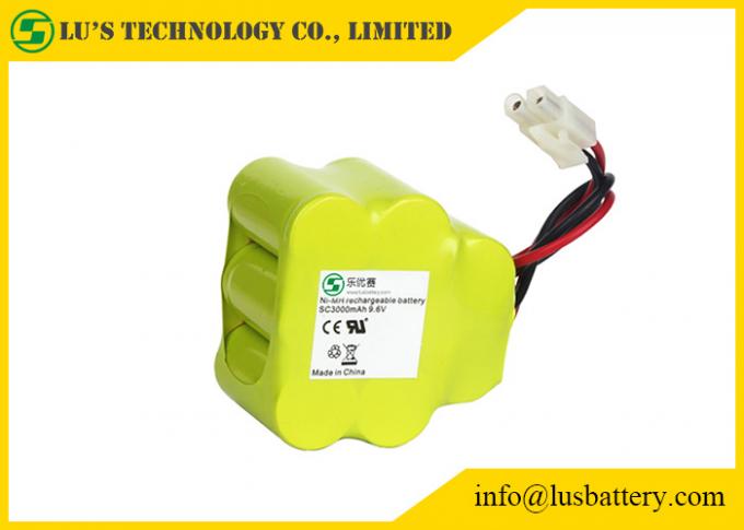 9,6 couleur adaptée aux besoins du client par batterie de l'heure-milliampère NIMH du paquet 3000 de batterie rechargeable de volt