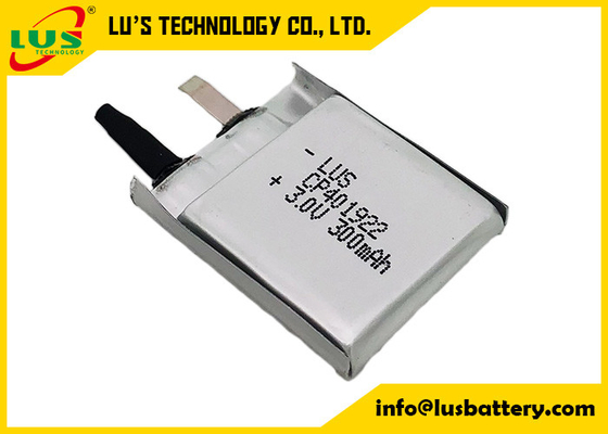 Batterie au lithium CP402022 3,0V 300mah Flexible Limno2 Batterie CP402025 Cellule plate et mince