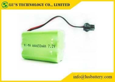 batteries rechargeables d'hydrure en métal de nickel de 7.2V 650mah D.C.A. avec le PVC vert