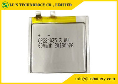 Batterie au lithium de CP224035 600mah 3,0 V CP224035 pour le système d'alarme