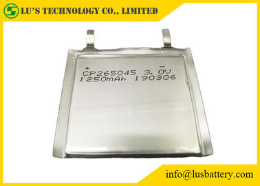 batterie d'ion de lithium flexible de la batterie CP265045 de 3.0V 1250mAh LiMnO2