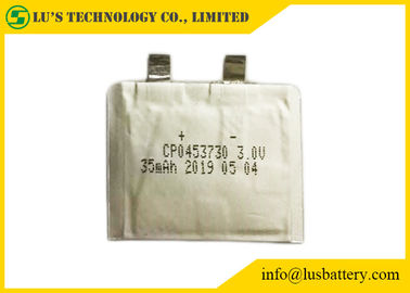 Batterie au lithium de batterie ultra mince de CP0453730 35mah 3V petite pour des étiquettes