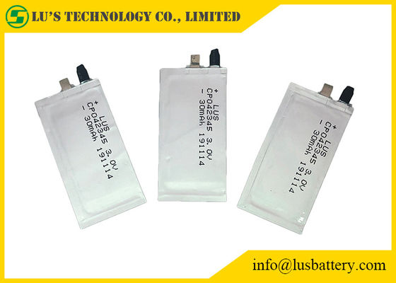 Batterie mince prismatique de CP042345 3.0V 30mAh Limno2