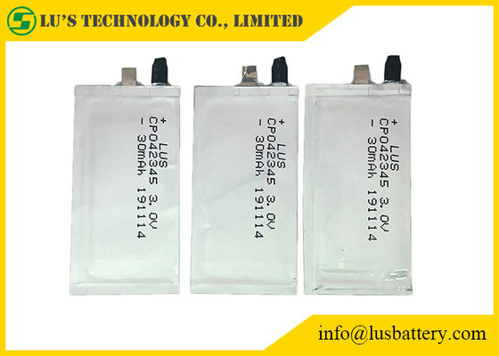 Batterie au lithium de Smart Card 3.0V 30mAh Limno2 CP042345