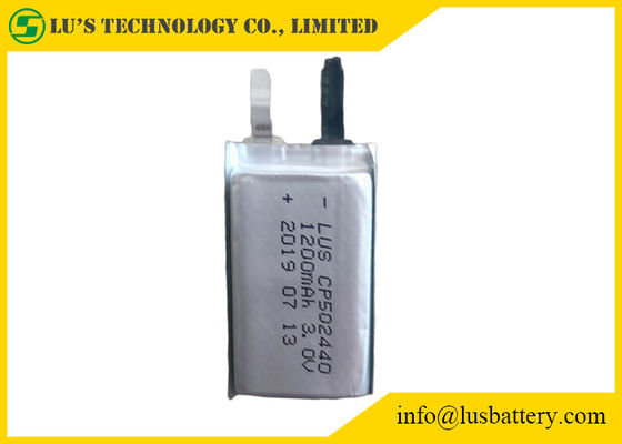 Batterie au lithium primaire ultra mince molle de la batterie CP502440 des cellules 3V 1200mah