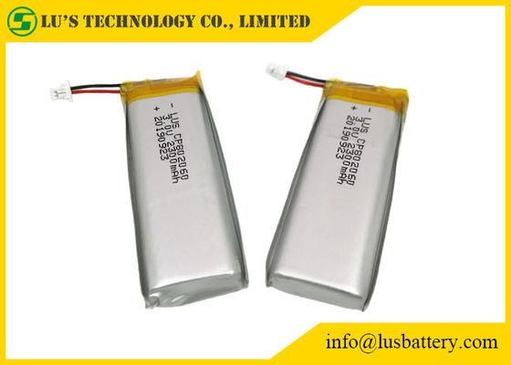 batterie au lithium flexible jetable de 3.0V 2300mAh CP802060 avec le connecteur de fils