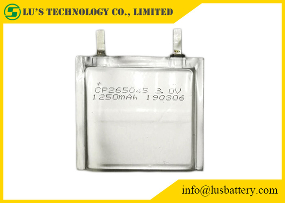 La batterie au lithium LiMnO2 primaire molle CP265045 1250mah a adapté des terminaux aux besoins du client