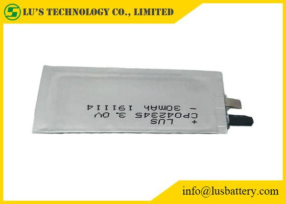 Épaisseur flexible 0.4mm de la batterie LiMnO2 de CP042345 3.0V 35mAh