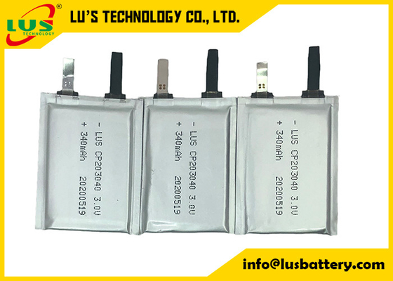 Manganèse flexible non rechargeable de lithium d'Ion Battery Cp 203040 3.0v 340mah de lithium