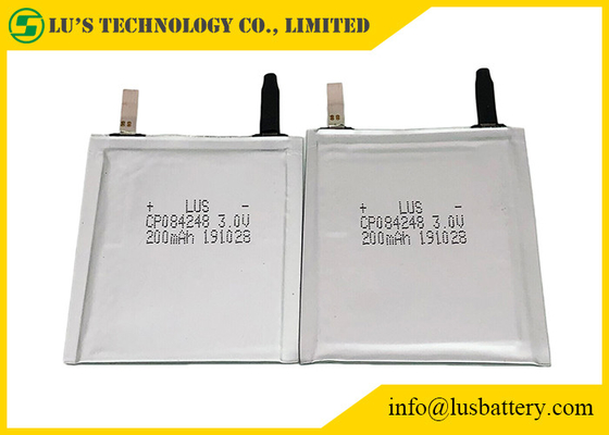 Batterie 3.0v 200mah CP084248 de manganèse de lithium de conditionnement souple pour le label futé trackable