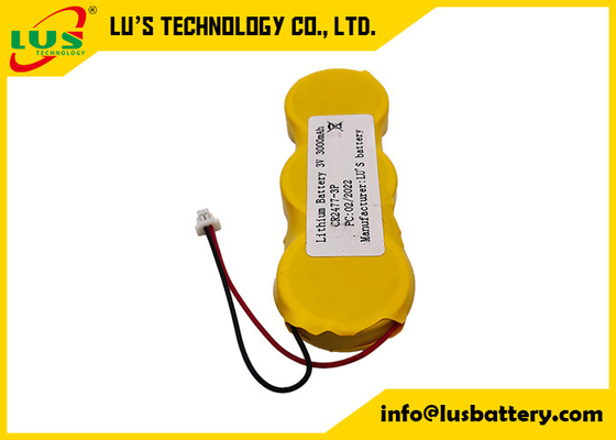 Paquet de batterie de volt 3000mah de la batterie au lithium de pièce de monnaie de CR2477-3P 3,0 avec les terminaux adaptés aux besoins du client
