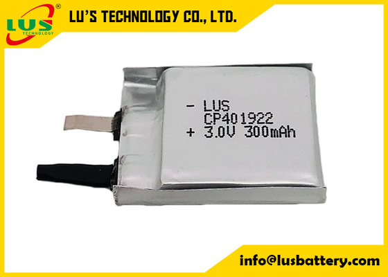 Batterie Limno2 ultra mince primaire de batterie au lithium de CP401922 3.0V 300mah