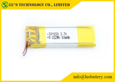batterie d'ion de lithium rechargeable de la batterie LP301030 de polymère de lithium de 3.7V 60mah petite pour des produits de l'électronique