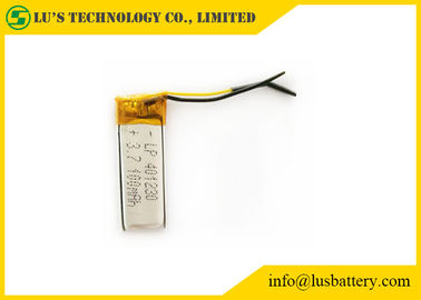 La batterie rechargeable de polymère de lithium de LP401230 100mah a adapté des terminaux aux besoins du client