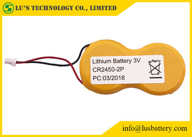 paquet de batterie de batterie au lithium des cellules 3v du bouton 2Pcr2045 1200mah cr2450 avec les fils et le connecteur
