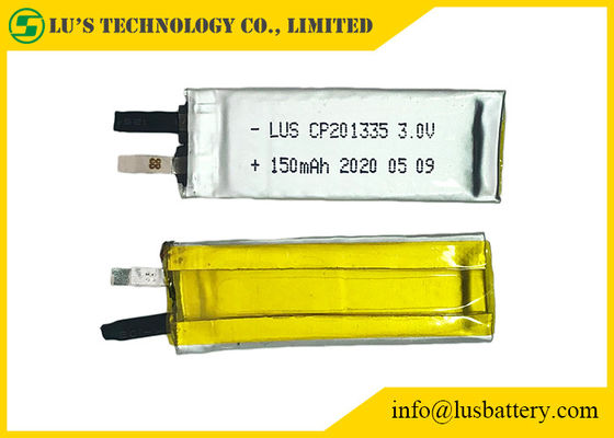 Batteries Limno2 3v CP201335 flexibles des terminaux 3.0v 150mah de goupilles