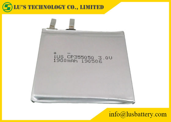 Batterie au lithium plate de Cp355050 3.0v 1900mah pour des solutions d'IOT