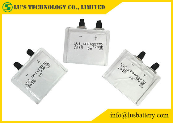 1mA déchargent CP043730 la pile de lithium ultra mince de la batterie 35mAh 3.0v