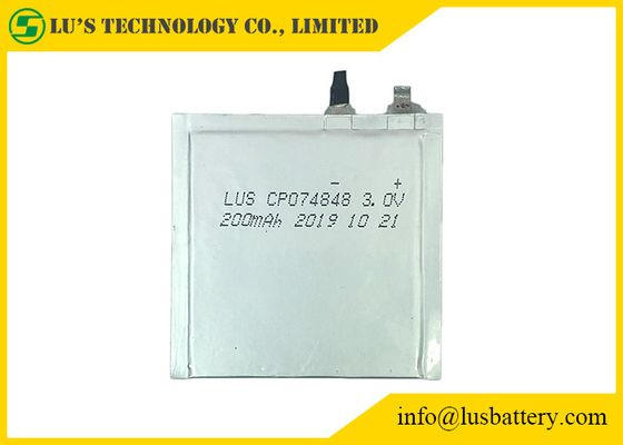 Batterie au lithium à hautes températures mince superbe de la batterie 3V 200mAh d'IOT LiMnO2 CP074848