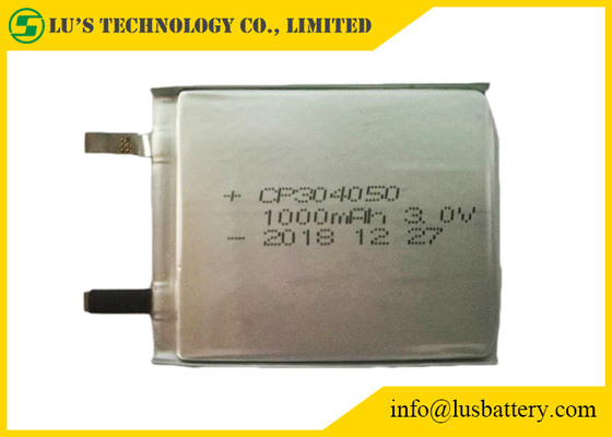 Cellule mince jetable ultra mince de poche des batteries CP304050 3.0V 1000mAh de RFID Li-MnO2