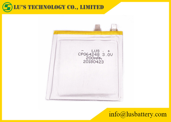 batterie ultra mince du connecteur Limno2 des cellules RFID CP064248 Cutomized de 3.0V 200mah