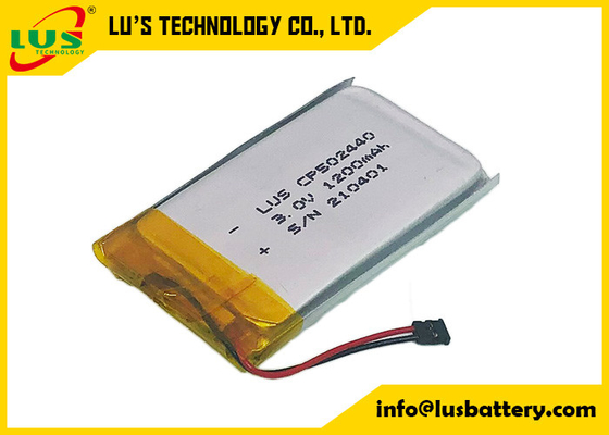 Batteries ultra-minces des cellules 1200mah Li MnO2 de poche de lithium de CP502440 3.0V