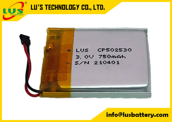 Batterie ultra mince à hautes températures CP502530 de la batterie 3V 800mAh de polymère du lithium LP502530
