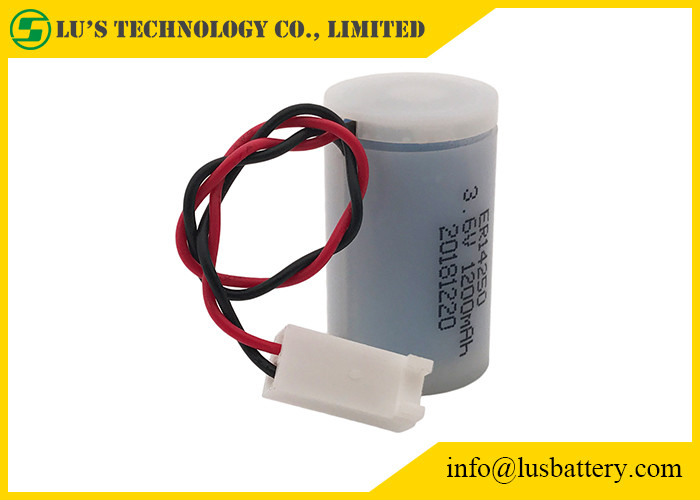 batteirs de la taille ER14250 3,6 V 1200mah lisocl2 des batteries 1/2AA avec le boîtier en plastique pour doser