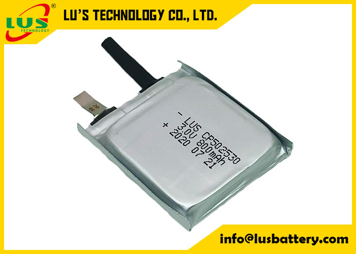 Limno2 lithium plat ultra mince Ion Battery Non Rechargeable Type de la batterie CP502530 3V 800mAh