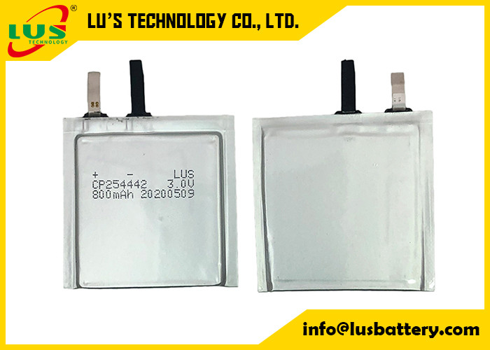 Batterie ultra mince de la batterie CP254442 800mah Lipo de 3.0V LiMnO2 pour le dispositif de serrure de RFID