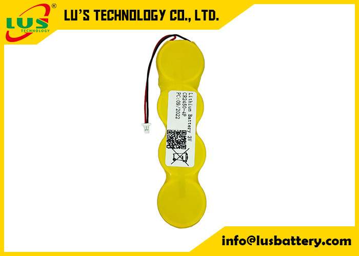 Batterie des cellules IMOS 1P2-A1 de pièce de monnaie de la batterie 2400mah CR2450 4P de bouton de lithium d'OEM 3V