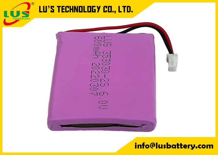 6V LiMnO2 batterie pack 2S 3V CP353030 600mah batterie au lithium ultra mince au dioxyde de manganèse
