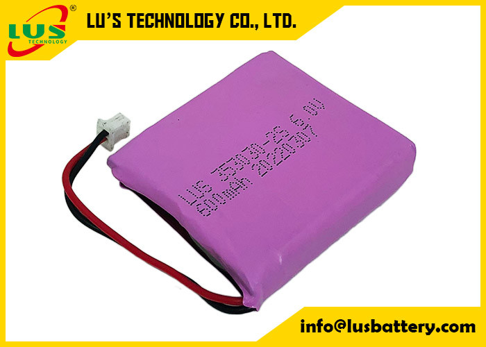 6V LiMnO2 batterie pack 2S 3V CP353030 600mah batterie au lithium ultra mince au dioxyde de manganèse