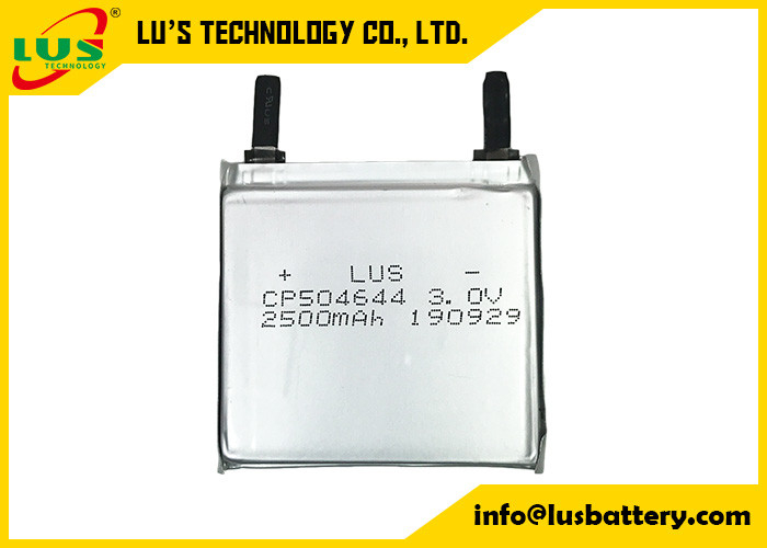 Batterie ultra mince CP504644 de cellule au lithium primaire 3V 2500mAh pour des produits d'IOT