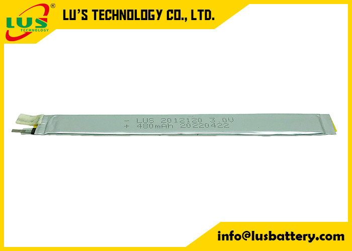 Batterie au lithium primaire non rechargeable CP2012120 480mah de cellules étroites superbes de Li PO 3 volts
