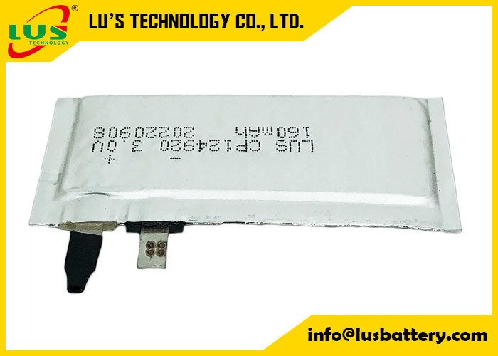 Casque de sécurité flexible de la batterie au lithium de CP124920 LiMnO2 3V 160 Mah Super Thin Cell For