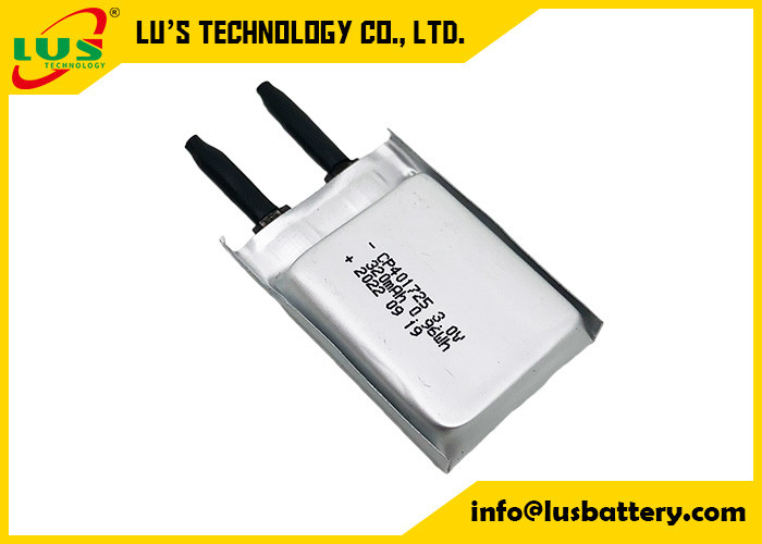 3.0V la batterie flexible mince CP401725 320mah amincissent ultra Batteires pour des cartes à puce