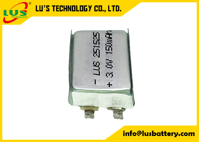 Sécurité élevée des cellules ptc de poche de CP251525 Rate Battery 3.0v 150mah Limno2 pour des applications de carte