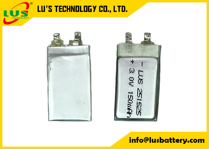 Sécurité élevée des cellules ptc de poche de CP251525 Rate Battery 3.0v 150mah Limno2 pour des applications de carte