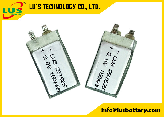 Sécurité élevée des cellules ptc de poche de CP251525 Rate Battery 3.0v 150mah Limno2 pour des applications de carte