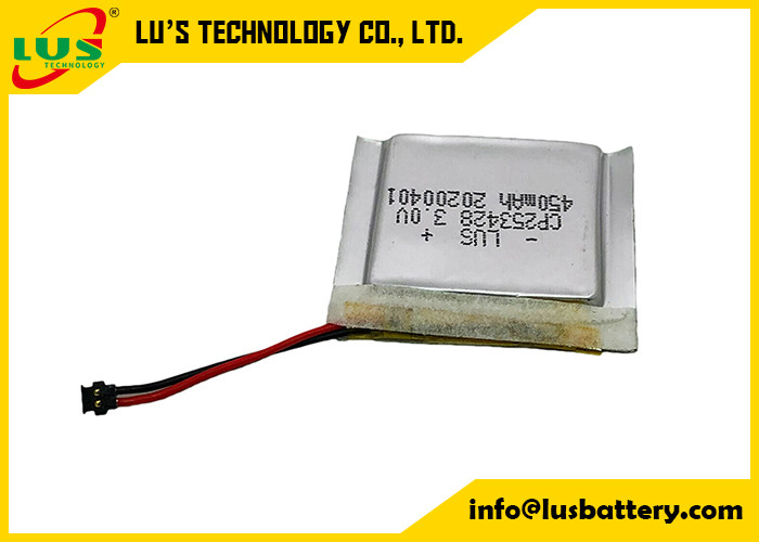 Volt adapté aux besoins du client 450mah Li Battery For Tag primaire de la batterie CP253428 3,0 de cellules de la poche Limno2