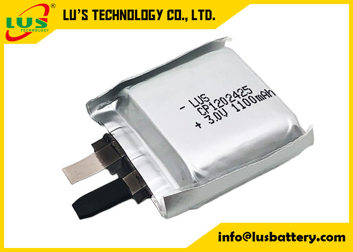 Cellule ultra mince de la batterie 3V 1100mah de manganèse de lithium de la poche CP1202425 pour le support de carte PCB