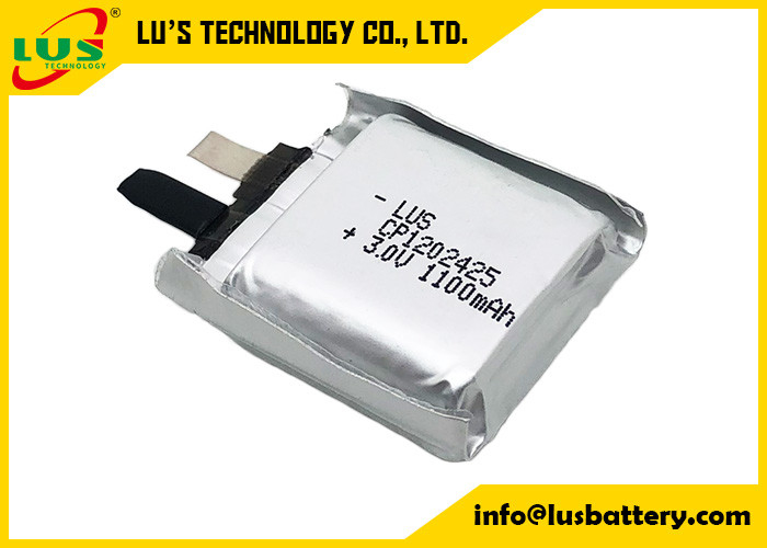 Cellule ultra mince de la batterie 3V 1100mah de manganèse de lithium de la poche CP1202425 pour le support de carte PCB