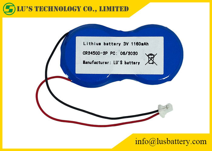 Batterie au lithium d'IMOS 2P CR2450 1200mah 3V avec 51021 E 35mm pour le Signage de Digital