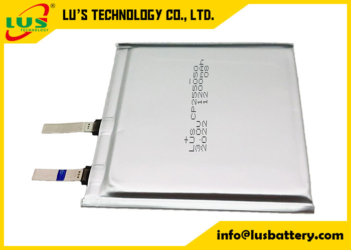 Batterie du polymère LiMnO2 de batterie au lithium de la couche mince de CP255050 3.0V 1200mAh pour les dispositifs médicaux