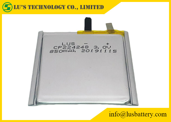 Longue durée mince de la batterie CP224248 3.0v 850mah de cellules de RFID pour des étiquettes de Bluetooth