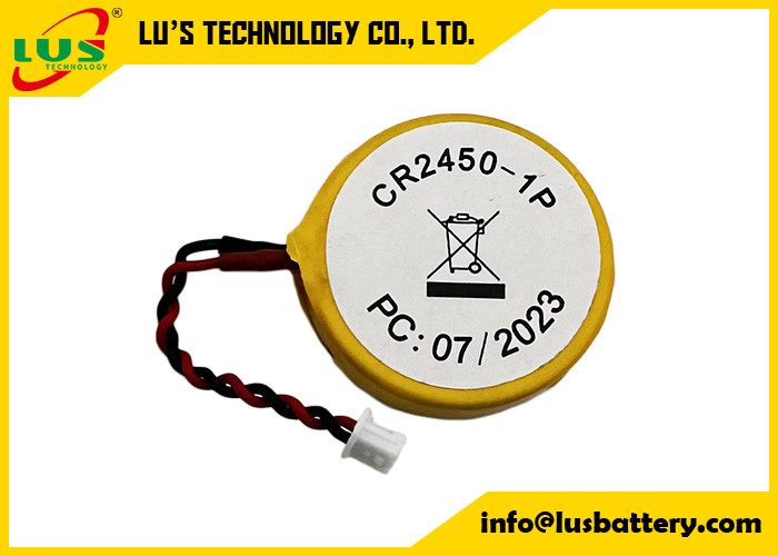 Paquet de batterie au lithium des batteries CMOS Cr2450 1p 2p 3p de pièce de monnaie du lithium CR2450 avec les fils et le connecteur
