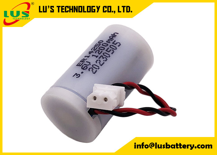 Taille non rechargeable de la batterie ER14250 1/2 aa du chlorure de thionyle de lithium (Li-SOCl2) 3.6V 1200mAh avec le cas imperméable