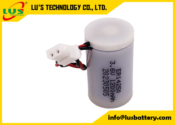 Taille non rechargeable de la batterie ER14250 1/2 aa du chlorure de thionyle de lithium (Li-SOCl2) 3.6V 1200mAh avec le cas imperméable