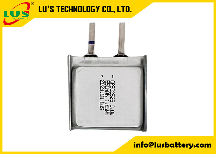 LiMnO2 Cellule ultra-mince 3V CP502525 Batterie Batterie à packs doux CP502525 3v 550mAh batterie de carte à puce
